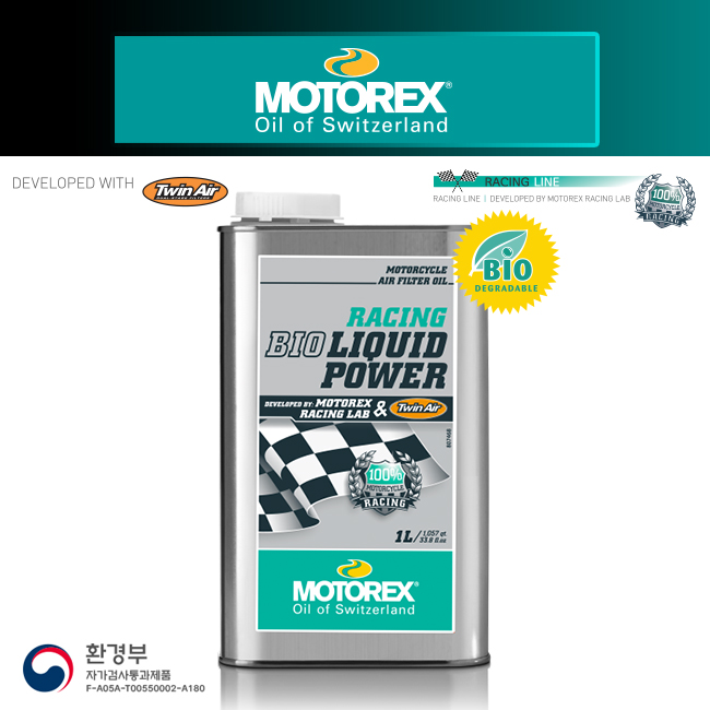 [MOTOREX] 모토렉스 레이싱 에어필터 오일 RACING BIO LIQUID POWER 1L